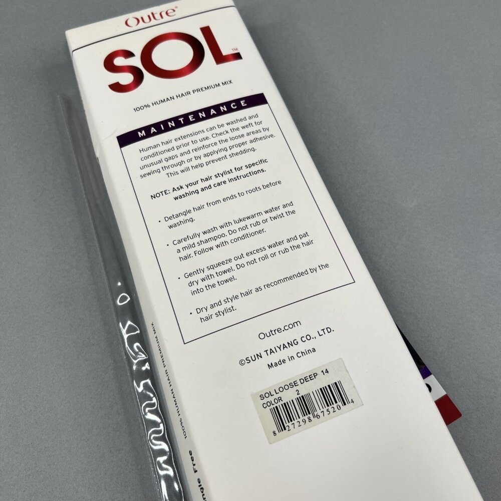 14” SOL Loose Deep #2 Darkest Brown SOL Synthetic Blend Mixed Hair Extensions - Picture 5 of 5